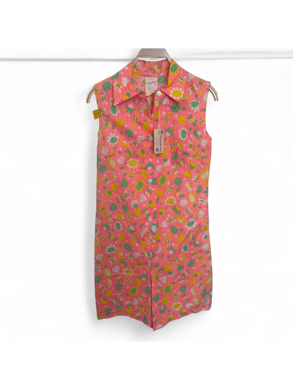 Vintage 1960s Deadstock Floral Groovy Romper READ DESCRIPTION